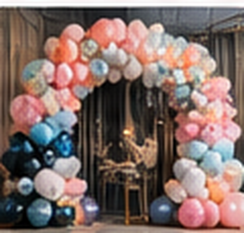 Colourful custom balloon installation